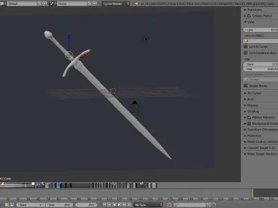 Glamdring sword Low-poly 3D model
