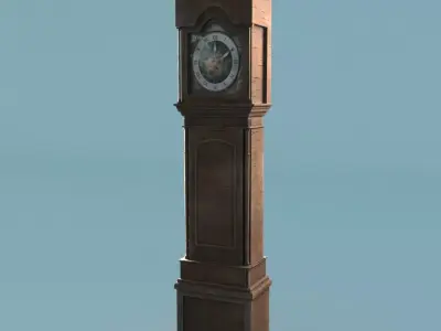 Antique Grandfather Clock Low-poly 3D model