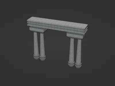 Temple arch Low-poly 3D model