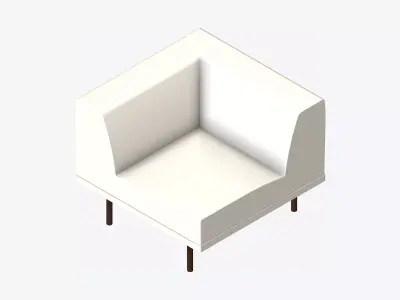 Seat - Sofa - Simplicity - Corner Low-poly 3D model