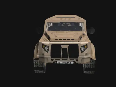 Army car Low-poly 3D model
