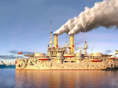 Battleship Petropavlovsk 1899 3D model