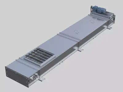 Bulk material chain conveyor 3D model