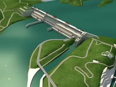 Three Gorges Hydroelectric Power Station 3D model