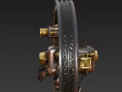 Steam Roller Mono-Wheel Scout 3D Model Low-poly 3D model