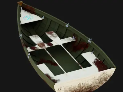 Wooden Boat Low-poly 3D model buy