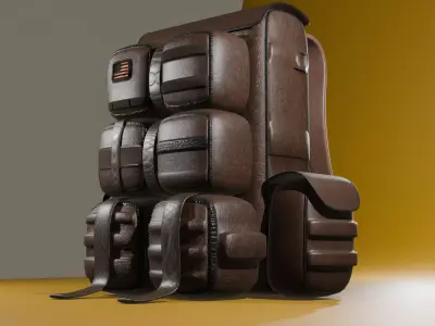 Backpack for game  Low-poly 3D model