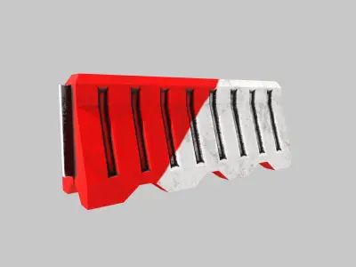 Road block Low-poly 3D model