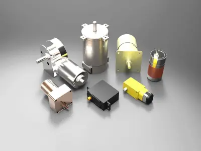 Motors button Free 3D model