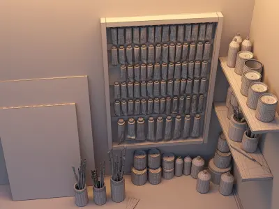 Inventory for the art workshop 3D model