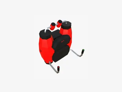 Jetpack Low Poly A02 - SciFi Character Design Low-poly 3D model