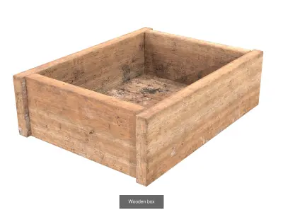 Old wooden boxes 3D Model Pack