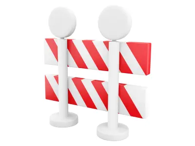 Roadblock cartoon icon 3D model