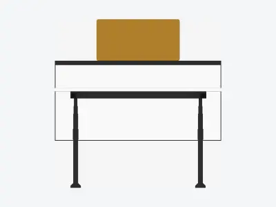 Desk - Single - Officetec - Angular - Linear - Adjustable Height Low-poly 3D model