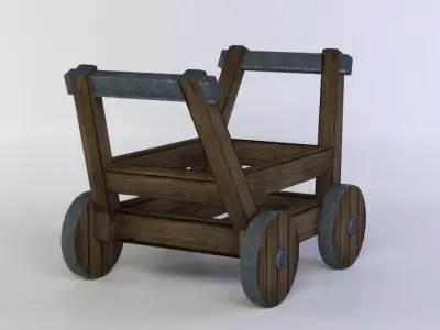 Small carriage Low-poly 3D model