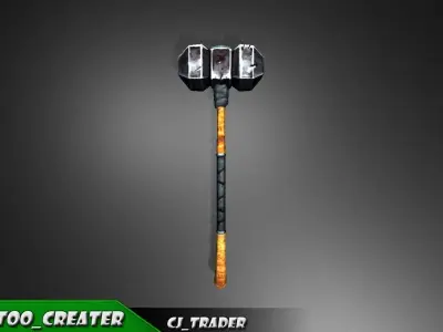 Fantasy Battle Mace low poly 3d model Low-poly 3D model