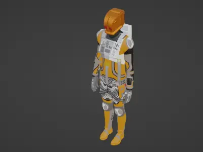 Robot Soldier - Assault Soldier Low-poly 3D model 2
