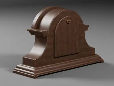 Vintage Mantel Clock Low-poly 3D model