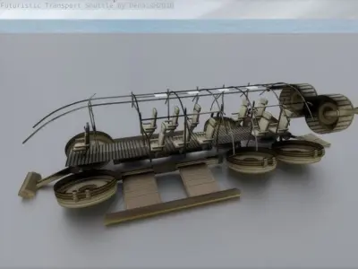 Futuristic Transport Shuttle  Free low-poly 3D model
