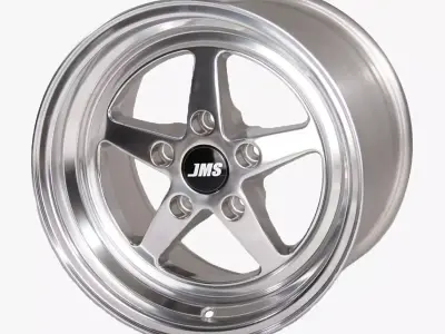 JMS Avenger Series Race Wheel 17 X 10 Aluminum Polished Rear  3D model