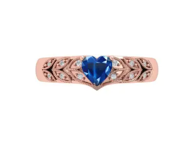 Heart Art Deco Ring 3D print model