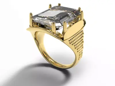 diamond ring Low-poly 3D model