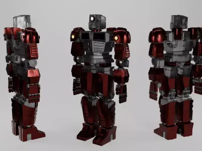 Rigged Industrial Robot - Procedural PBR Blender Low-poly 3D model