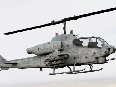 Bell AH-1W Super Cobra twin-engined attack helicopter 3D model