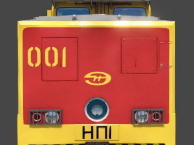 Industrial Locomotive NP1 with Motor Dupmcar Low-poly 3D model