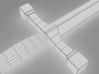Simple Realistic Sword Low-poly 3D model