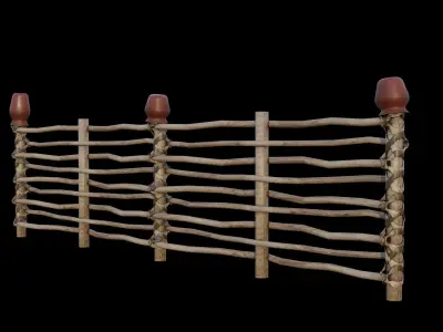 wicker fence 3D model