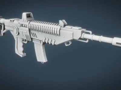 Automatic Sci-Fi Rifle Free 3D model