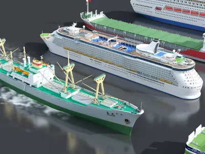 16 Ship 3D Model Pack 3D model