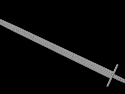 Medieval Arming Sword with Scabbard 3D Model Low-poly 3D model