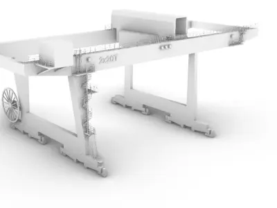 Rail-Mounted Gantry Portal Container Crane 3D model