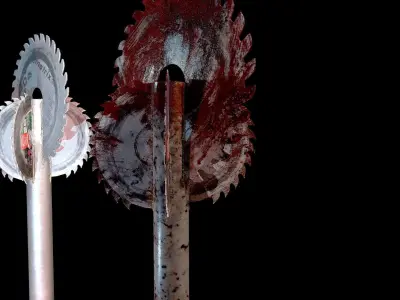 Saw mace 2 textures Low-poly 3D model
