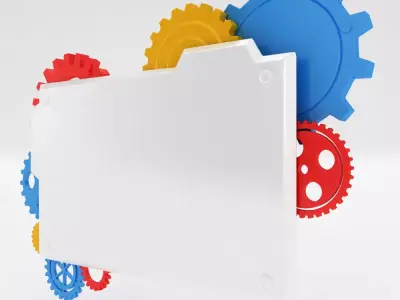 Machine mechanical gears plate 3d model 3D model