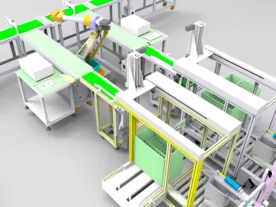 Automatic packaging line-packing  stacking equipment 3D model