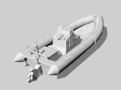 RHIB - Rigid Hull Inflatable Boat-  23 foot - Standard Navy 3D print model