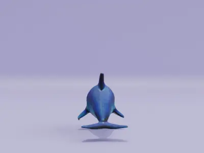 Baby Dolphin Cartoon Low-poly 3D model