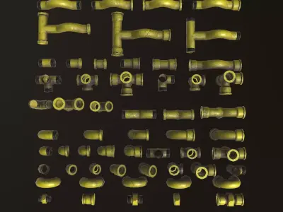 Pipe connections Low-poly 3D model purchase