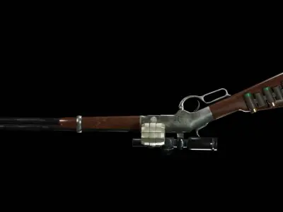 Charming shotgun Low-poly 3D model