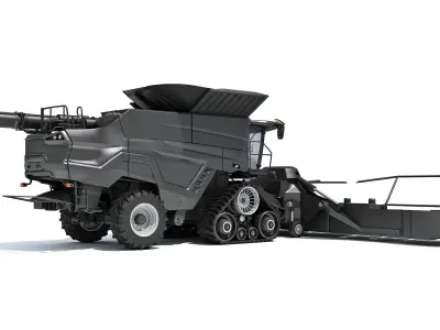 Black Combine Harvester 3D model