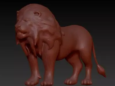 old Lion Low-poly 3D model