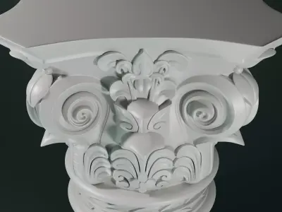 Corinthian capital high-poly 3D print model