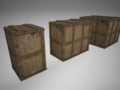 Wooden Crates Free low-poly 3D model purchase