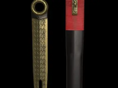 Fantasy Ancient Chinese Sword Low-poly 3D model