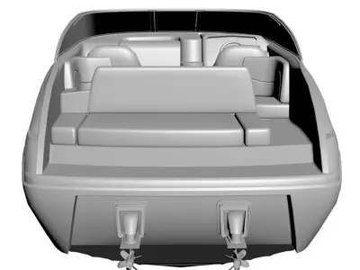 White and blue exlusive yacht 3D model