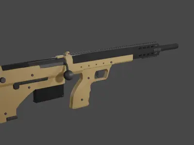 Desert Tech SRS A1 Sniper Rifle Low-poly 3D model