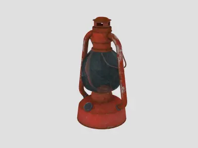 Vintage Gas Lamp Low-poly 3D model